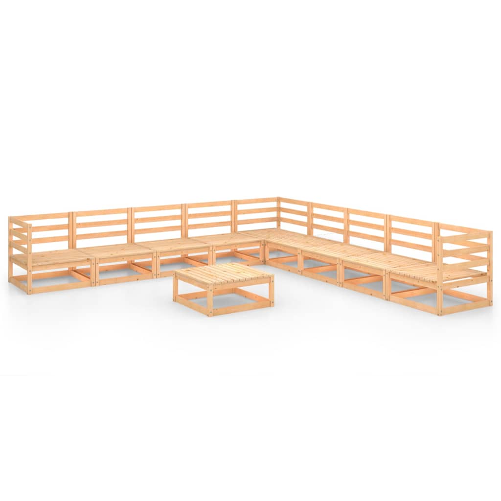 10-tlg. Garten-Lounge-Set Massivholz Kiefer