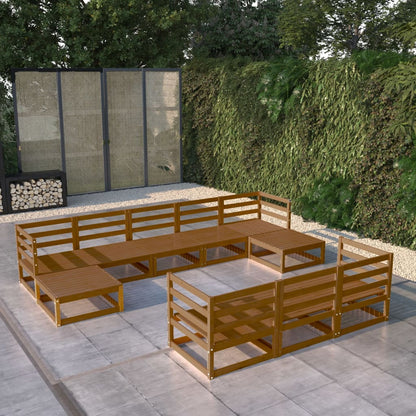 10-tlg. Garten-Lounge-Set Massivholz Kiefer