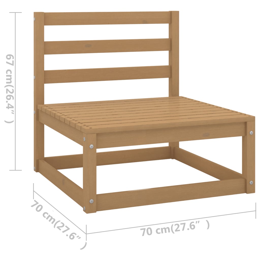 10-tlg. Garten-Lounge-Set mit Kissen Massivholz Kiefer