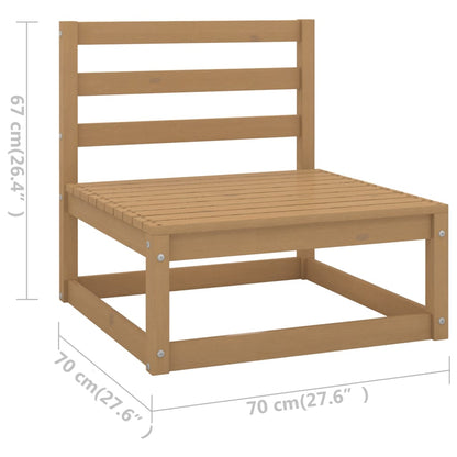 10-tlg. Garten-Lounge-Set mit Kissen Honigbraun Massivholz