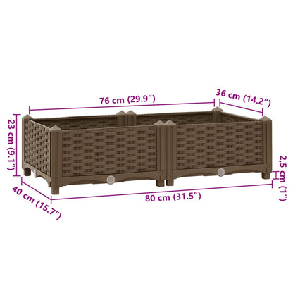 Hochbeet 80x40x23 cm Polypropylen