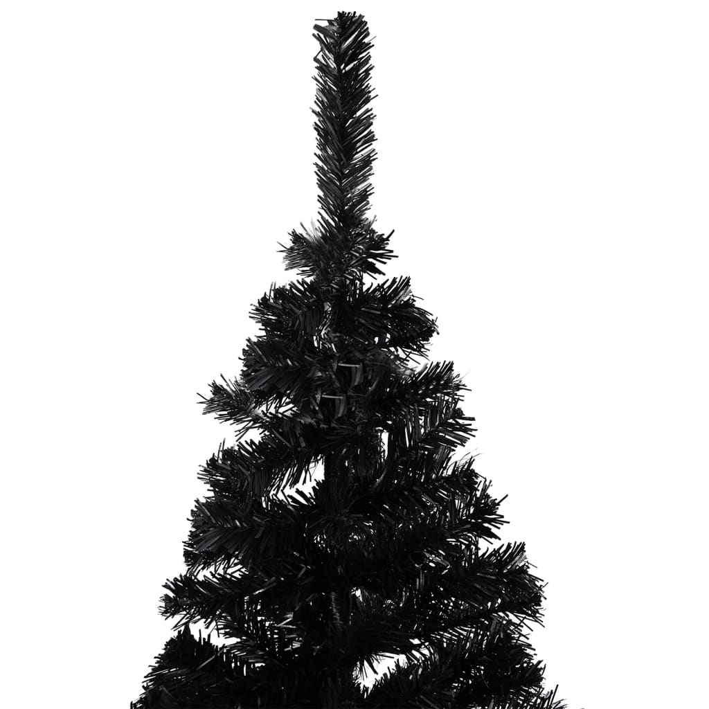 Künstlicher Weihnachtsbaum Beleuchtung & Kugeln Schwarz 240 cm