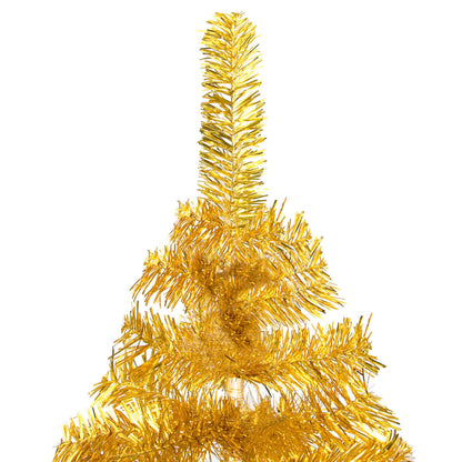 Künstlicher Weihnachtsbaum Beleuchtung & Kugeln Gold 120 cm PET