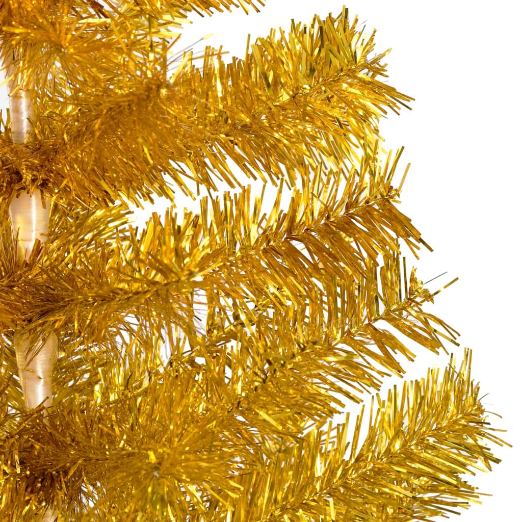 Künstlicher Weihnachtsbaum Beleuchtung & Kugeln Gold 120 cm PET