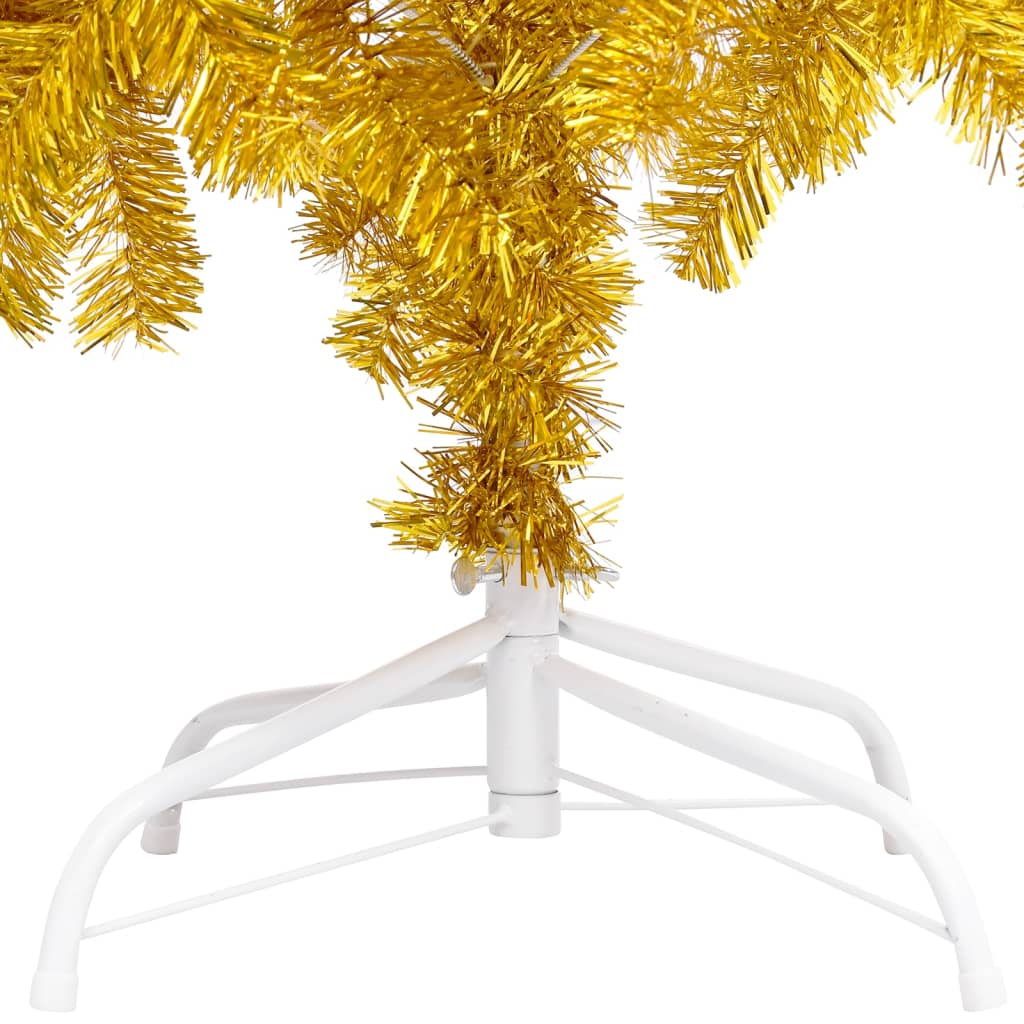 Künstlicher Weihnachtsbaum Beleuchtung & Kugeln Gold 120 cm PET