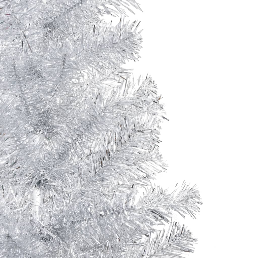 Künstlicher Weihnachtsbaum Beleuchtung & Kugeln Silber 210 cm