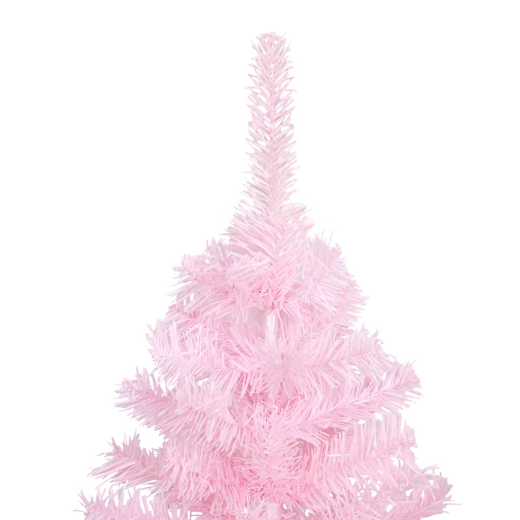 Künstlicher Weihnachtsbaum mit Beleuchtung & Kugeln Rosa 150cm