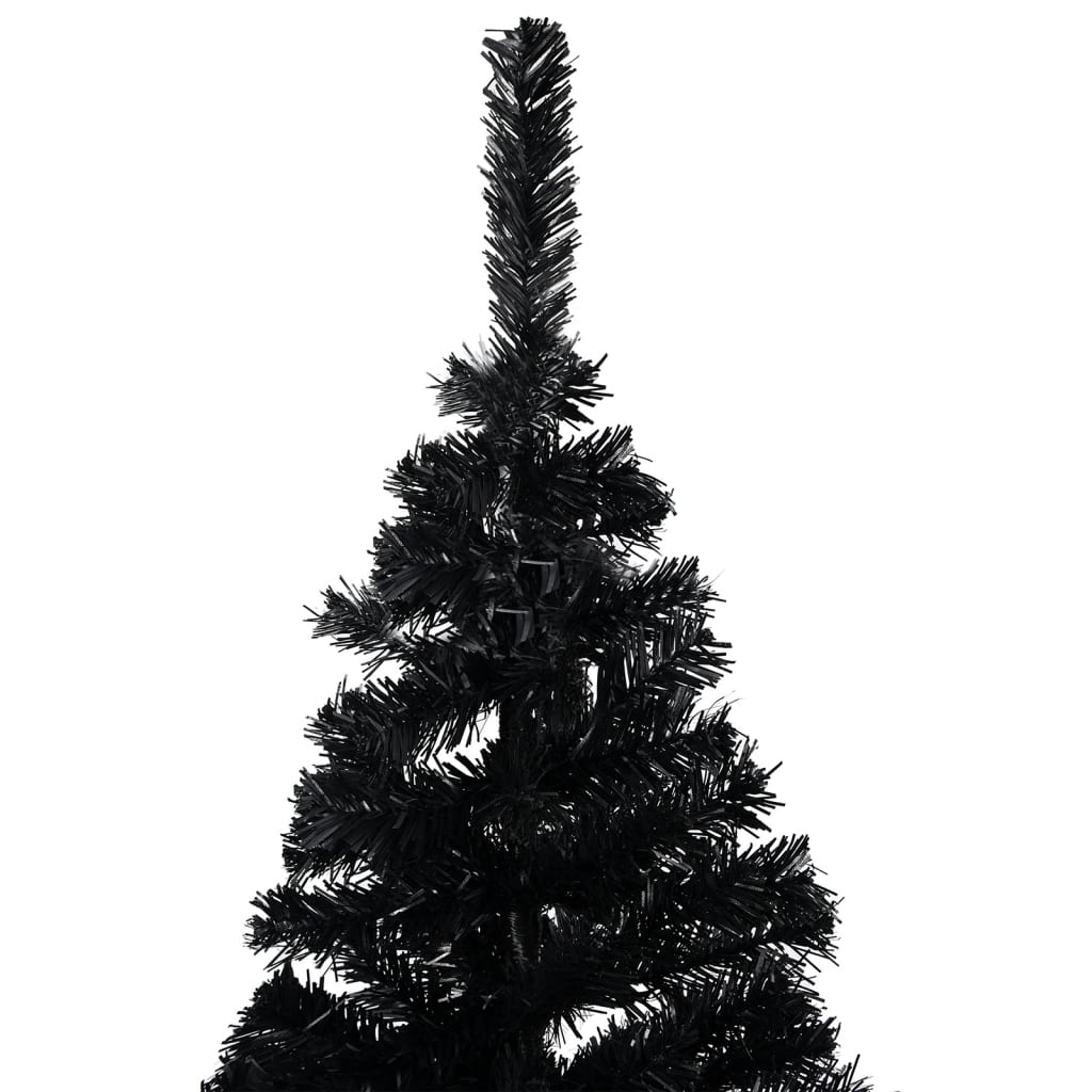 Künstlicher Weihnachtsbaum Beleuchtung & Kugeln Schwarz 120 cm