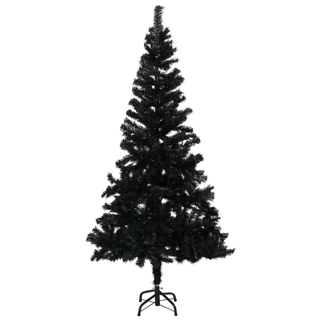 Künstlicher Weihnachtsbaum Beleuchtung & Kugeln Schwarz 240 cm