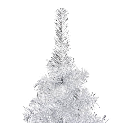 Künstlicher Weihnachtsbaum Beleuchtung & Kugeln Silber 210 cm