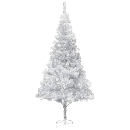 Künstlicher Weihnachtsbaum Beleuchtung & Kugeln Silber 240 cm