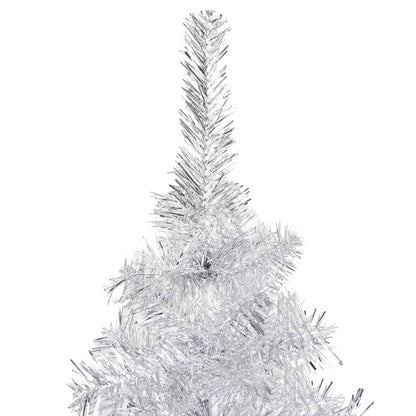 Künstlicher Weihnachtsbaum Beleuchtung & Kugeln Silber 240 cm