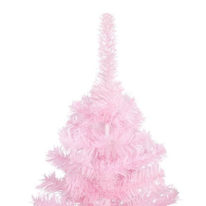 Künstlicher Weihnachtsbaum mit Beleuchtung & Kugeln Rosa 150cm