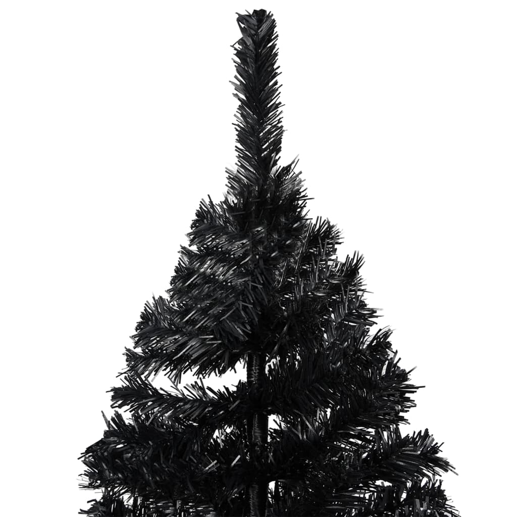 Künstlicher Weihnachtsbaum Beleuchtung & Kugeln Schwarz 240 cm