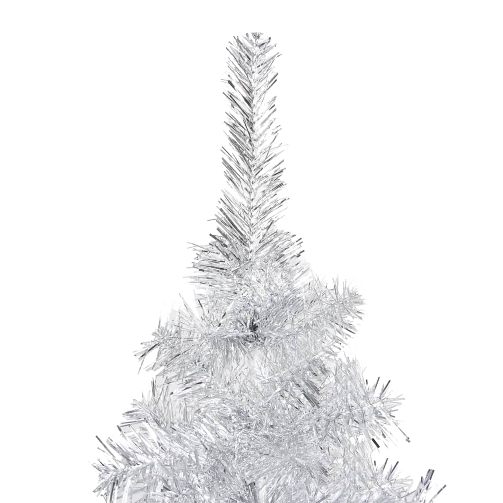 Künstlicher Weihnachtsbaum Beleuchtung & Kugeln Silber 210 cm