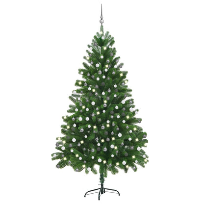 Künstlicher Weihnachtsbaum Beleuchtung & Kugeln 210 cm Grün