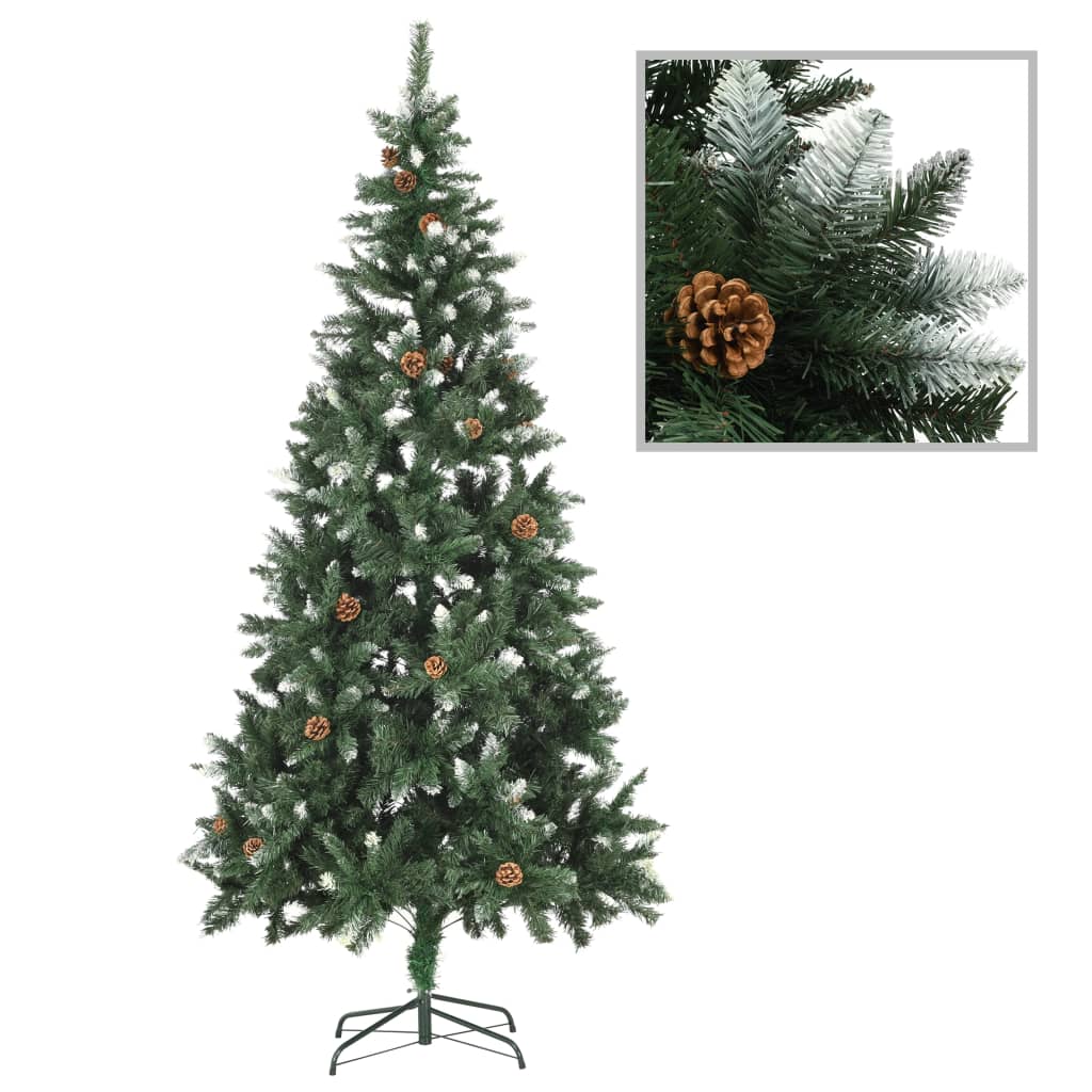 Künstlicher Weihnachtsbaum mit Beleuchtung & Kugeln 210 cm