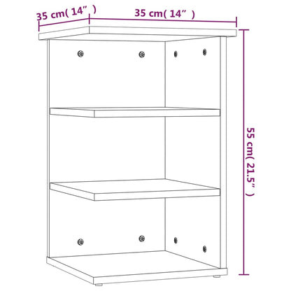 Beistellregal Schwarz 35x35x55 cm Holzwerkstoff