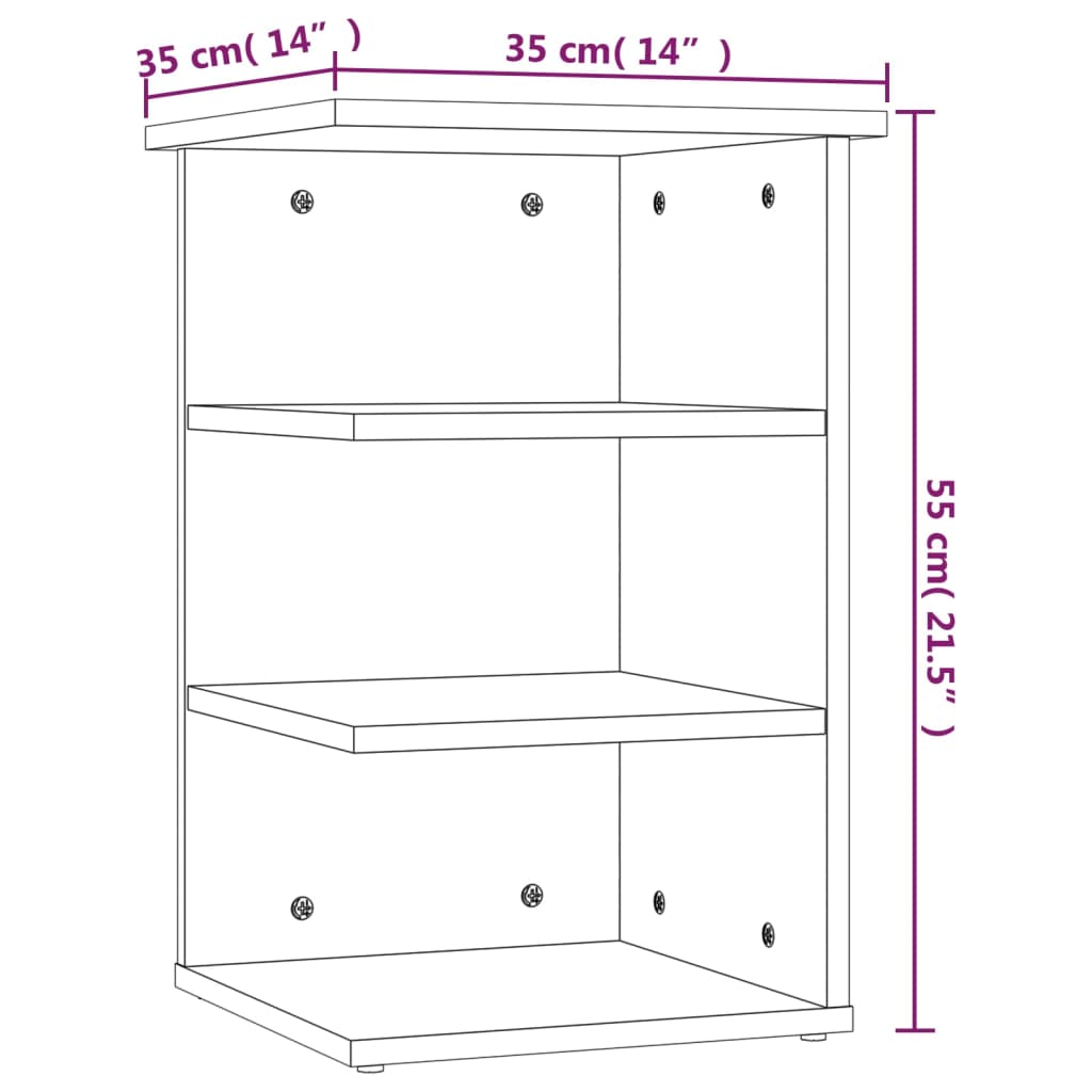 Beistellregal Sonoma-Eiche 35x35x55 cm Holzwerkstoff