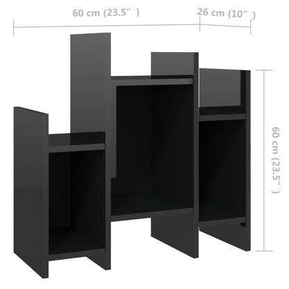 Regalschrank Hochglanz-Schwarz 60x26x60 cm Holzwerkstoff