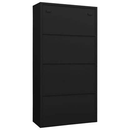 Schließfachschrank Schwarz 90x40x180 cm Stahl