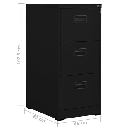 Aktenschrank Schwarz 46x62x102,5 cm Stahl