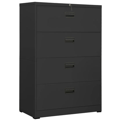 Aktenschrank Anthrazit 90x46x134 cm Stahl