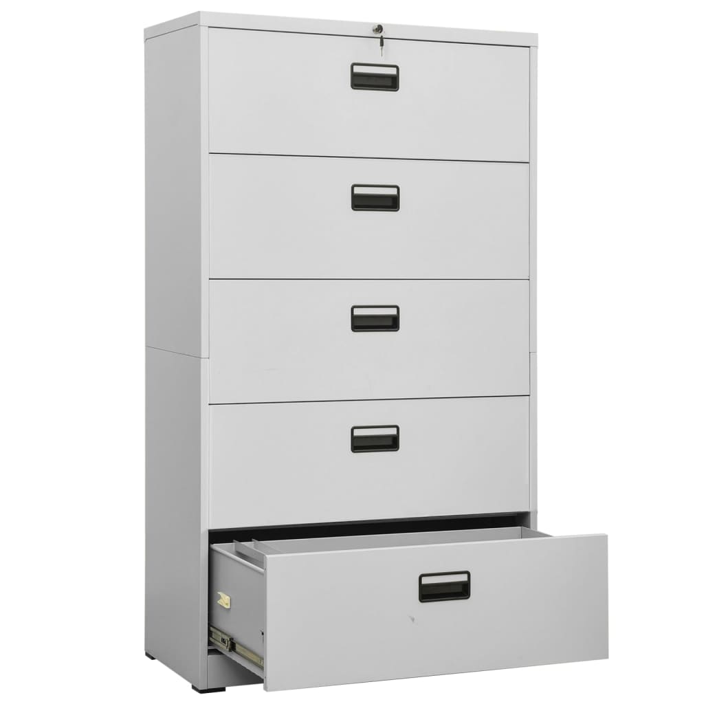 Aktenschrank Hellgrau 90x46x164 cm Stahl