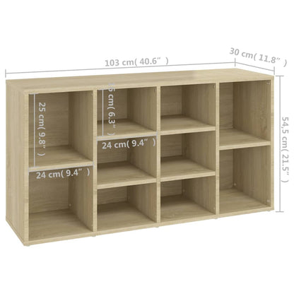 Schuhbank Sonoma-Eiche 103x30x54,5 cm Holzwerkstoff