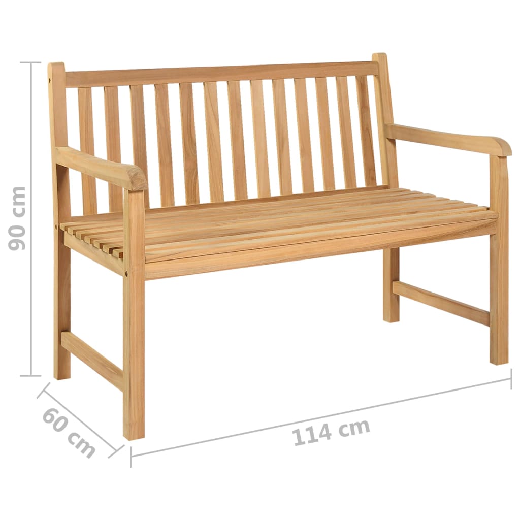 Gartenbank 114 cm Massivholz Teak