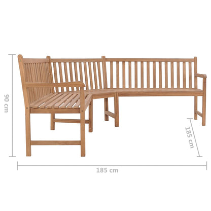 Garten-Eckbank 185x185x90 cm Massivholz Teak