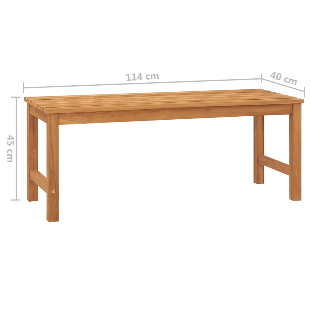 Gartenbank 114 cm Massivholz Teak