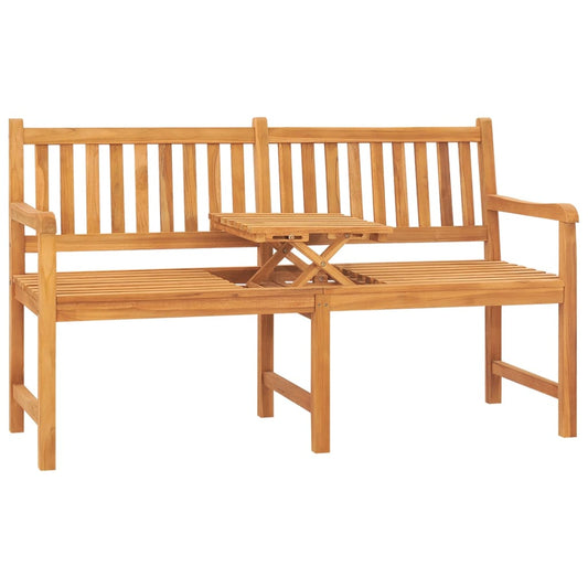 Gartenbank 3-Sitzer mit Tisch 150 cm Massivholz Teak