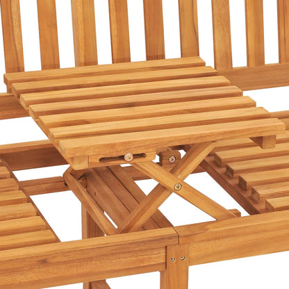 Gartenbank 3-Sitzer mit Tisch 150 cm Massivholz Teak