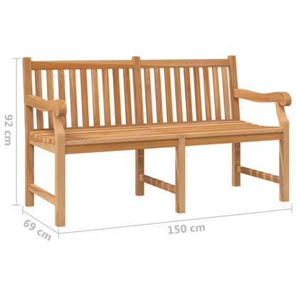 Gartenbank 150 cm Massivholz Teak