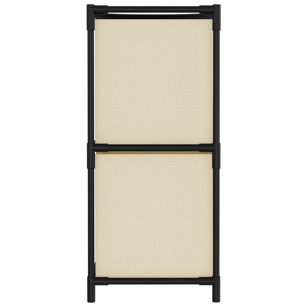 Kommode mit 4 Körben aus Stoff Creme 63×30×71 cm Stahl