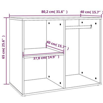 Regal für Schminktisch Weiß 80x40x65 cm Holzwerkstoff