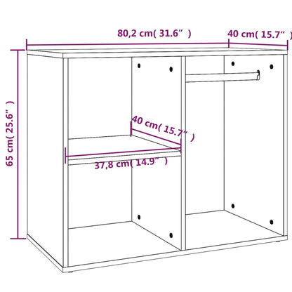 Regal für Schminktisch Hochglanz-Weiß 80x40x65 cm Holzwerkstoff