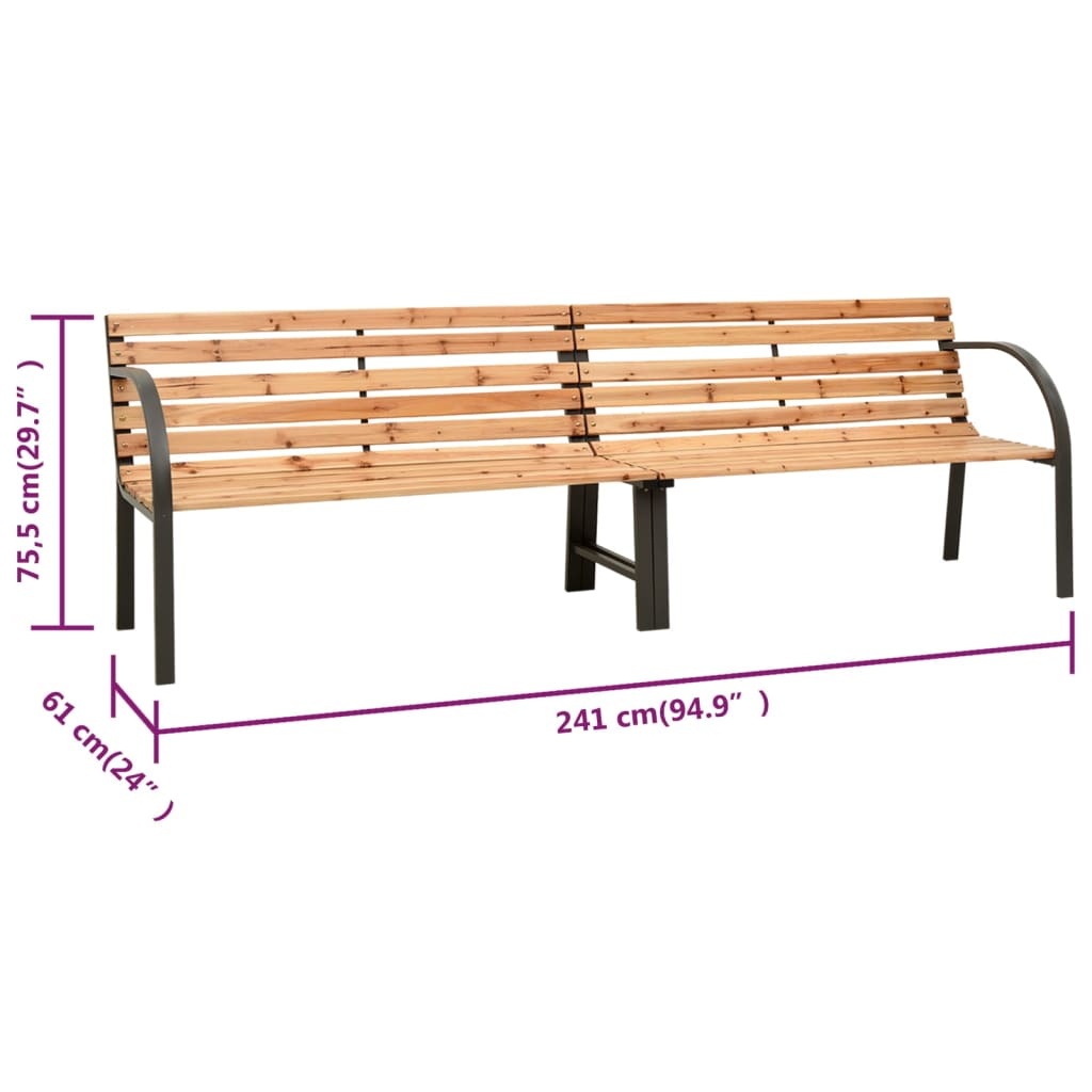 Doppel-Gartenbank 241 cm Spießtanne Massivholz