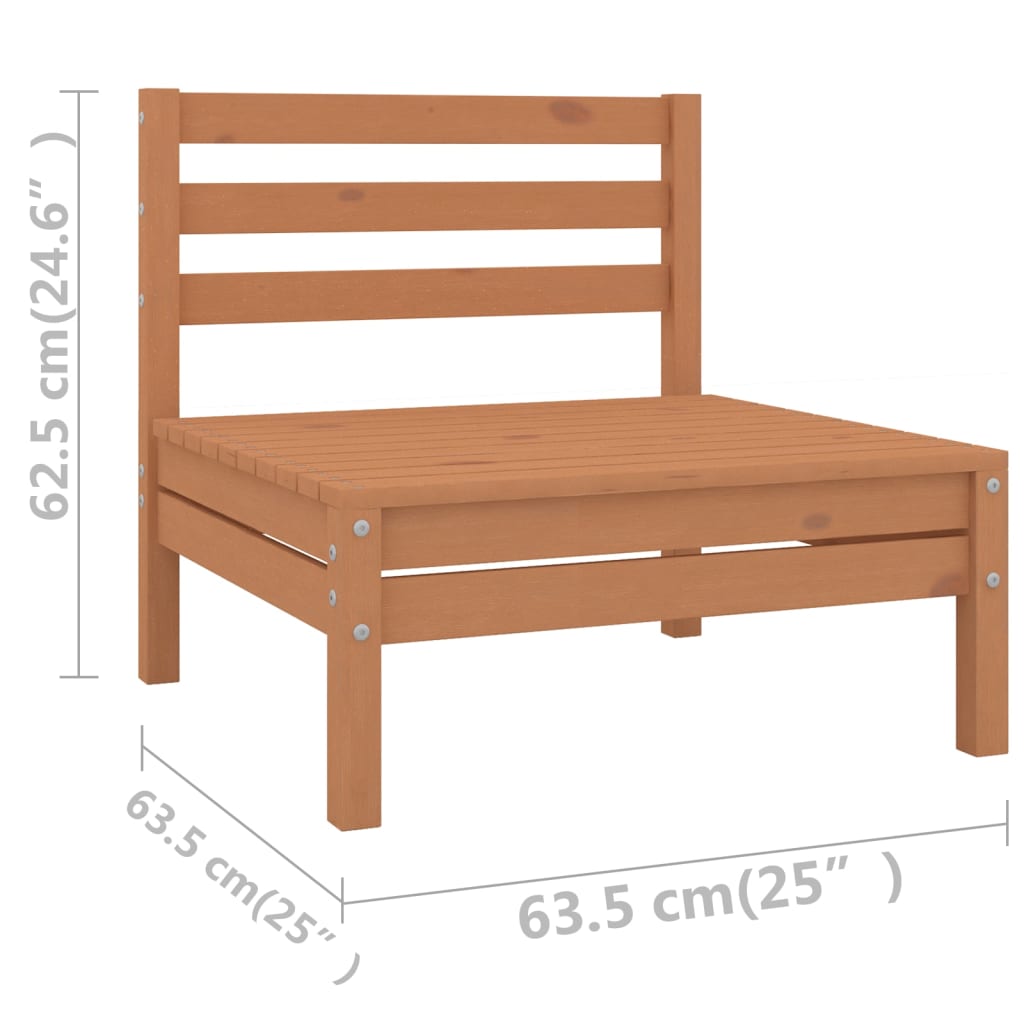 10-tlg. Garten-Lounge-Set Massivholz Kiefer Honigbraun