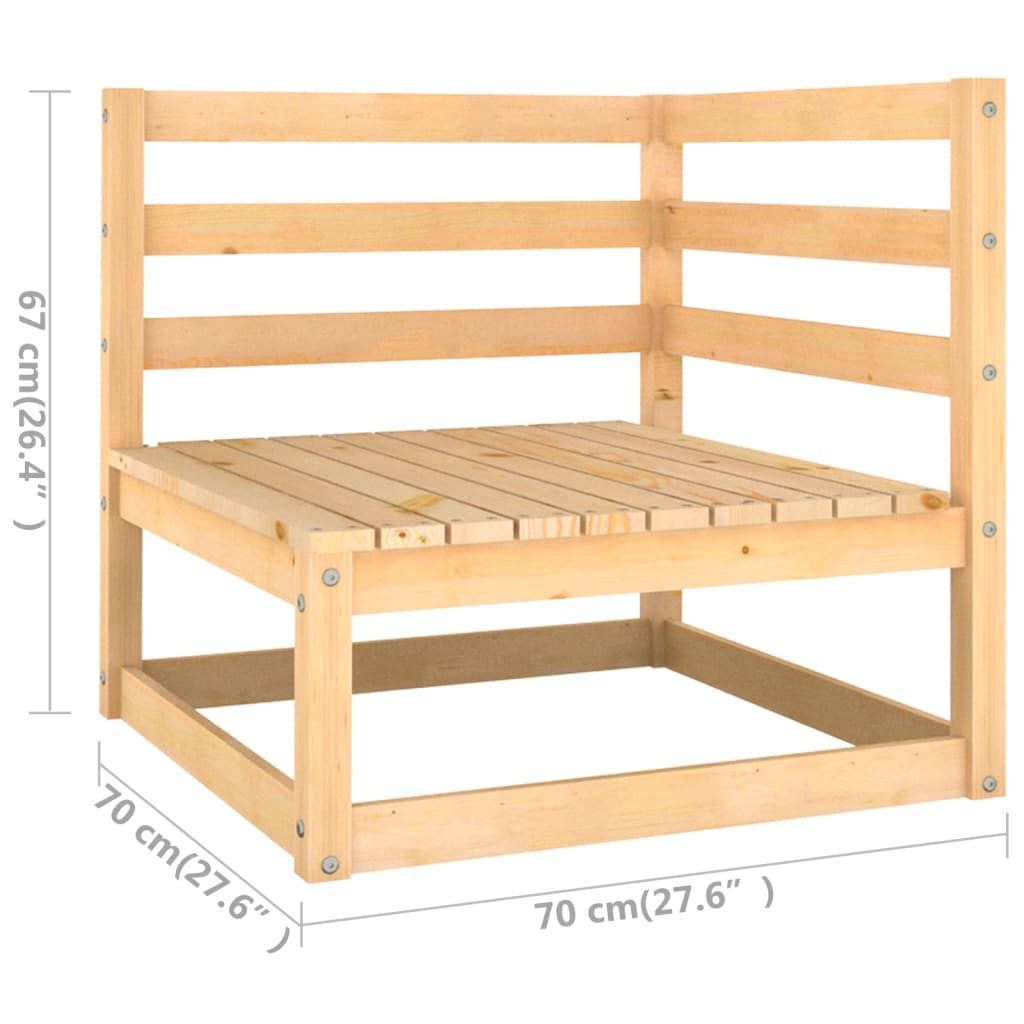 10-tlg. Garten-Lounge-Set mit Kissen Massivholz Kiefer