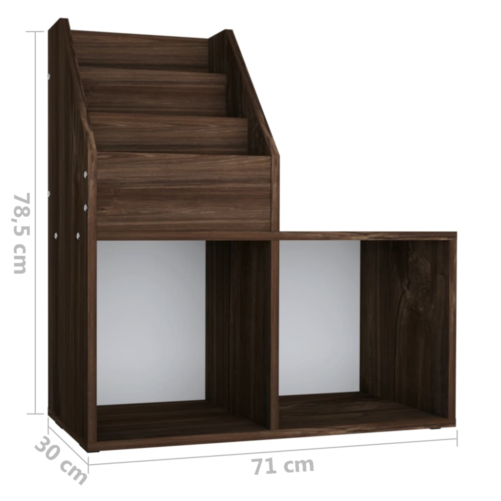 Kinder-Bücherregal Räuchereiche 71x30x78,5 cm Holzwerkstoff