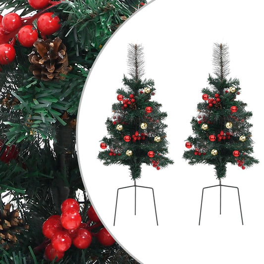 Künstliche Weihnachtsbäume 2 Stk. 76 cm PVC