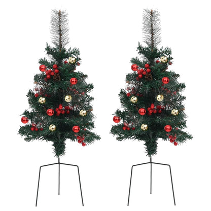 Künstliche Weihnachtsbäume 2 Stk. 76 cm PVC