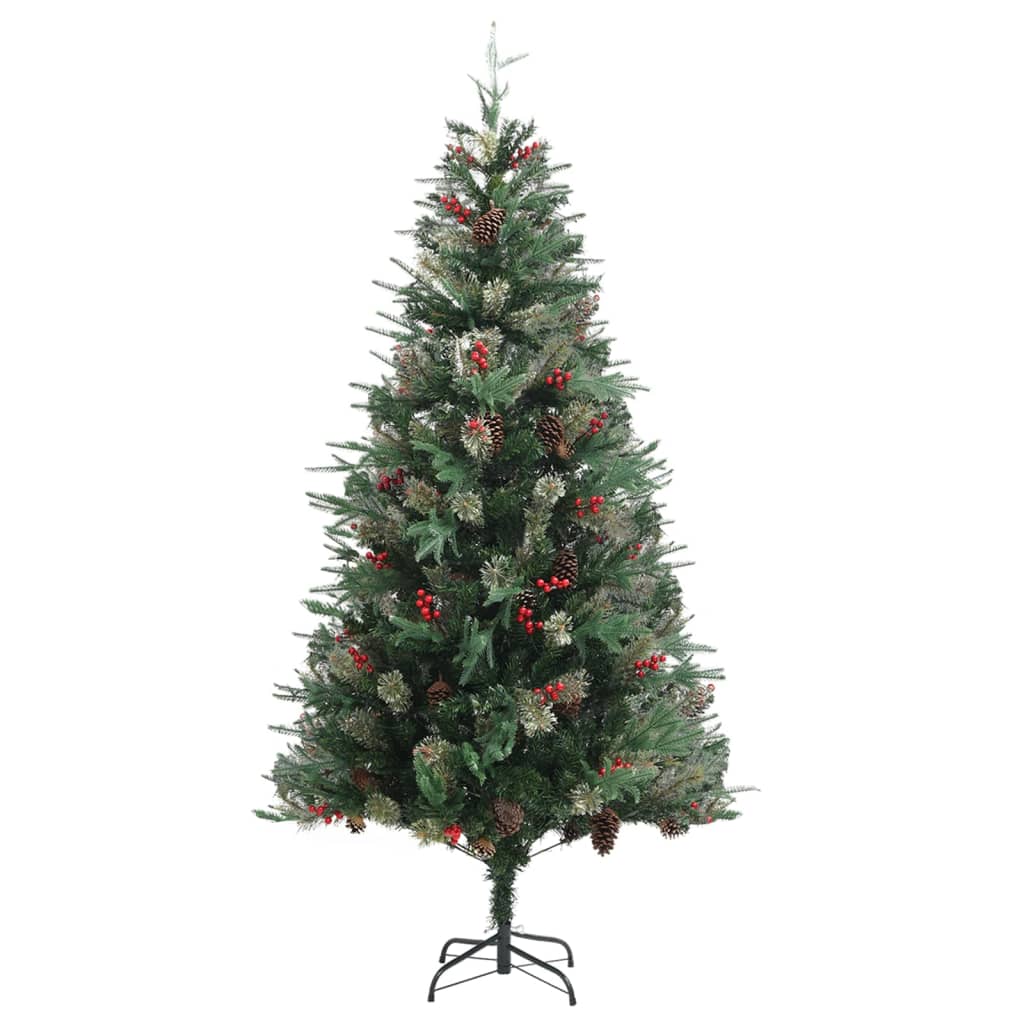 Weihnachtsbaum mit Zapfen Grün 225 cm PVC & PE