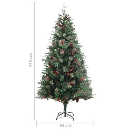 Weihnachtsbaum mit Zapfen Grün 225 cm PVC & PE