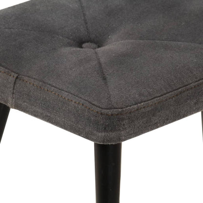 Ohrensessel mit Hocker Schwarz Vintage Canvas