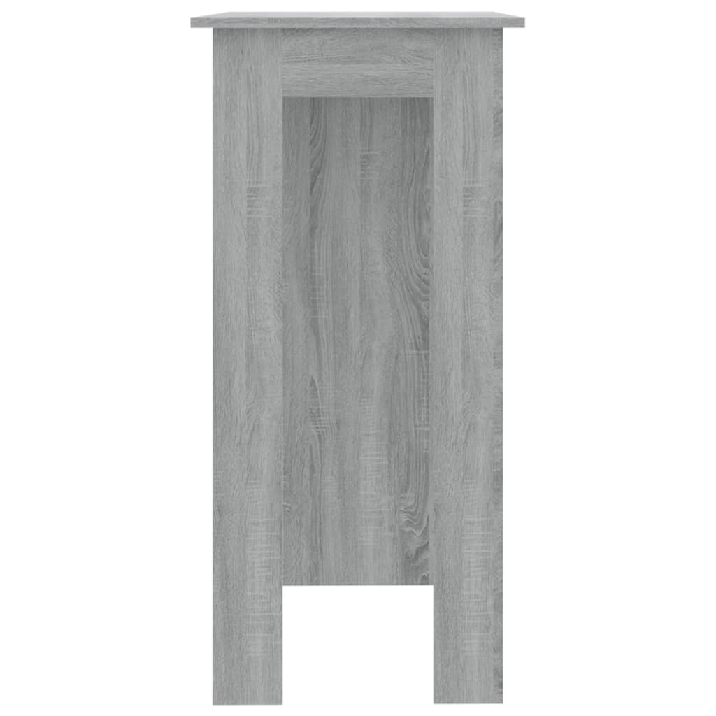 Bartisch mit Regal Grau Sonoma 102x50x103,5 cm Holzwerkstoff