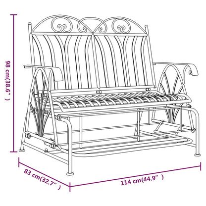 Schaukelbank 2-Sitzer 114 cm Schwarz Stahl