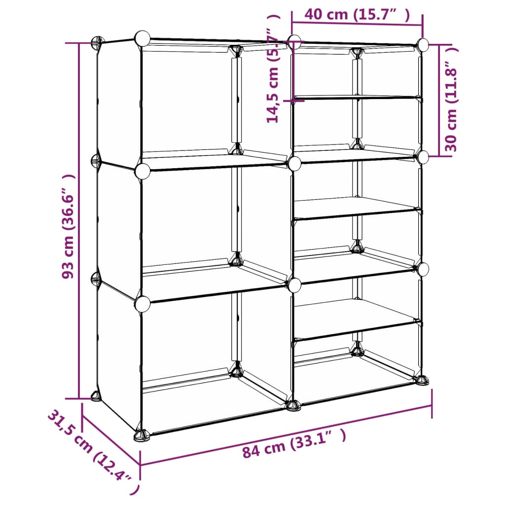 Schuhregal Transparent 84x31,5x93 cm PP